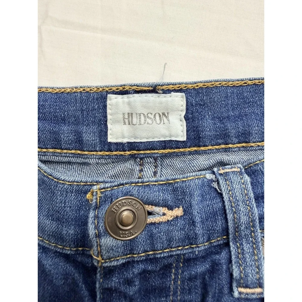 Hudson‎ Skinny Jeans Womens 25 Blue Med Wash Mid Rise Distressed 25x28.5 Denim